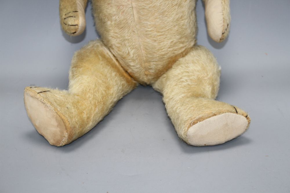 A Chiltern type English bear, c.1930s, 26in., three replaced paw pads, glass eyes